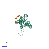 PDB entry 5a7a coloured by chain, side view.