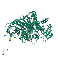 PDB entry 5a7g coloured by chain, top view.