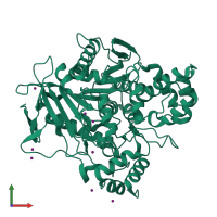 PDB entry 5a7h coloured by chain, front view.