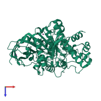 PDB entry 5a7h coloured by chain, top view.