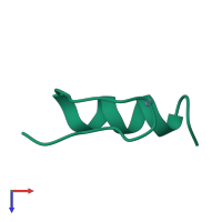 PDB entry 5a7u coloured by chain, top view.