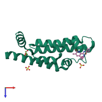 PDB entry 5a81 coloured by chain, top view.