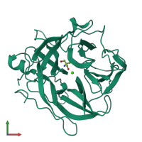 PDB entry 5a8c coloured by chain, front view.