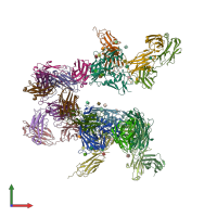 PDB entry 5a8h coloured by chain, front view.
