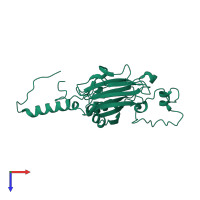PDB entry 5a8s coloured by chain, top view.