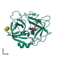 PDB entry 5a8x coloured by chain, front view.