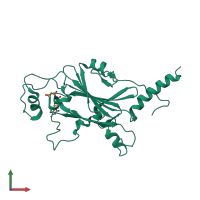 PDB entry 5a96 coloured by chain, front view.