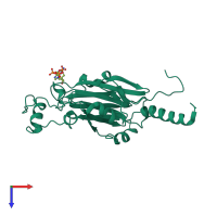 PDB entry 5a96 coloured by chain, top view.