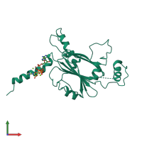 PDB entry 5a98 coloured by chain, front view.