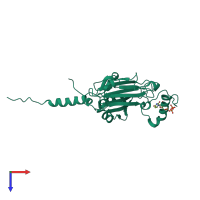 PDB entry 5a9a coloured by chain, top view.