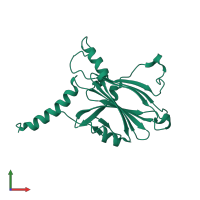 PDB entry 5a9b coloured by chain, front view.