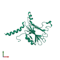 PDB entry 5a9c coloured by chain, front view.