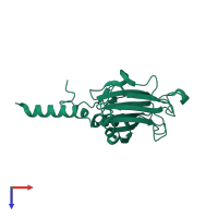 PDB entry 5a9c coloured by chain, top view.