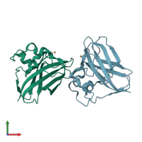 PDB entry 5aa7 coloured by chain, front view.