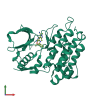 PDB entry 5aa8 coloured by chain, front view.