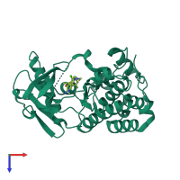 PDB entry 5aac coloured by chain, top view.