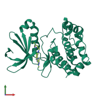 PDB entry 5aae coloured by chain, front view.