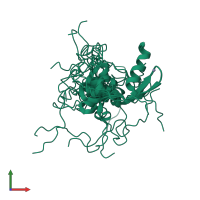 PDB entry 5aaq coloured by chain, ensemble of 20 models, front view.