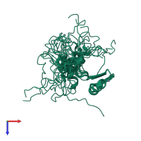 PDB entry 5aaq coloured by chain, ensemble of 20 models, top view.