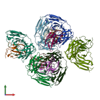 PDB entry 5aaw coloured by chain, front view.