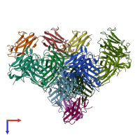 PDB entry 5aaw coloured by chain, top view.