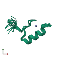 PDB entry 5aay coloured by chain, ensemble of 20 models, front view.