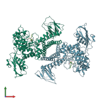 PDB entry 5abh coloured by chain, front view.