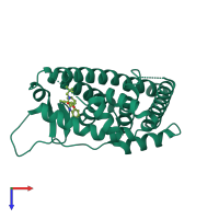 PDB entry 5acc coloured by chain, top view.