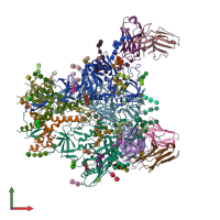 PDB entry 5aco coloured by chain, front view.