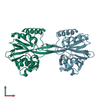 PDB entry 5acs coloured by chain, front view.