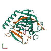 PDB entry 5adr coloured by chain, front view.