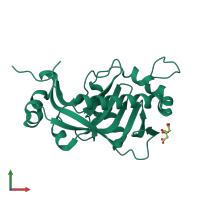 PDB entry 5ae0 coloured by chain, front view.