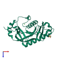 PDB entry 5ae0 coloured by chain, top view.