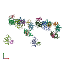 PDB entry 5aek coloured by chain, front view.