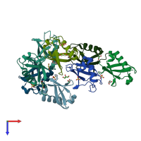 PDB entry 5af4 coloured by chain, top view.