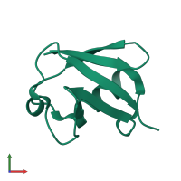PDB entry 5af5 coloured by chain, front view.