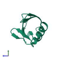PDB entry 5af5 coloured by chain, side view.