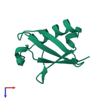 PDB entry 5af5 coloured by chain, top view.