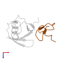 Ubiquitin thioesterase ZRANB1 in PDB entry 5af6, assembly 1, top view.