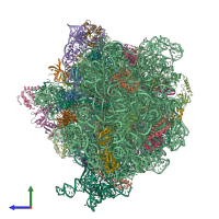 PDB entry 5afi coloured by chain, side view.