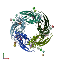 PDB entry 5afj coloured by chain, front view.