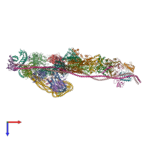 PDB entry 5afu coloured by chain, top view.