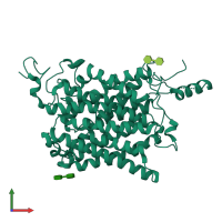 PDB entry 5ah3 coloured by chain, front view.