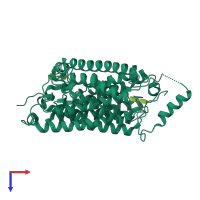 PDB entry 5ah3 coloured by chain, top view.