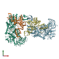PDB entry 5ah5 coloured by chain, front view.