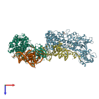 PDB entry 5ah5 coloured by chain, top view.