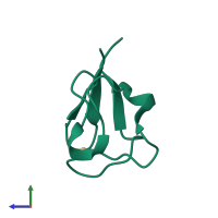 PDB entry 5ai2 coloured by chain, side view.