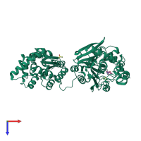 PDB entry 5ai5 coloured by chain, top view.