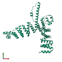 PDB entry 5aio coloured by chain, front view.