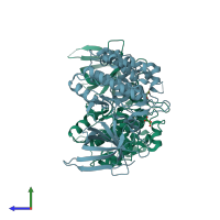 PDB entry 5air coloured by chain, side view.